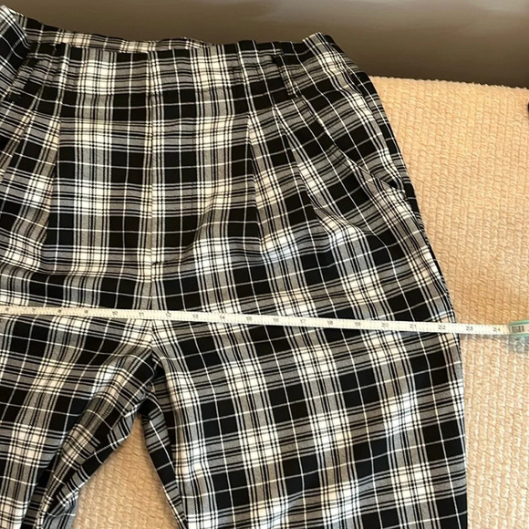 Garage women pants M checkered high waisted front pleats ankle length - Picture 9 of 11